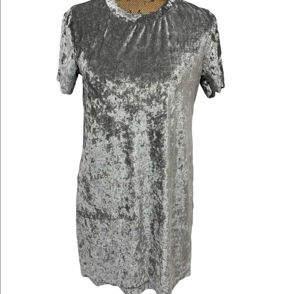 Silver velvet jersey dress Size s